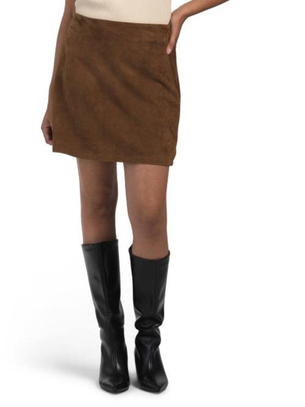 BLUSOTTO Made In Italy Suede Mini Skirt - Picture 1 of 3